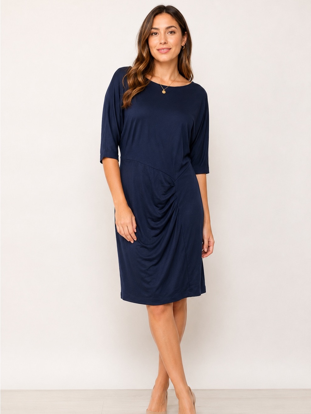 Escada Dylara Blueberry Navy Blue Shift Dress